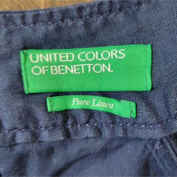 United Colors of Benetton Navy Linen Halter Trapeze Dress Size XS - Picture 6 of 10